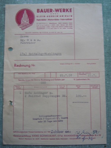 Bauer werke mofa - bauer, anhÄnger